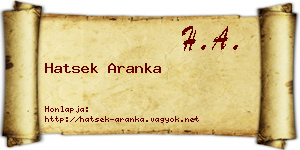 Hatsek Aranka névjegykártya